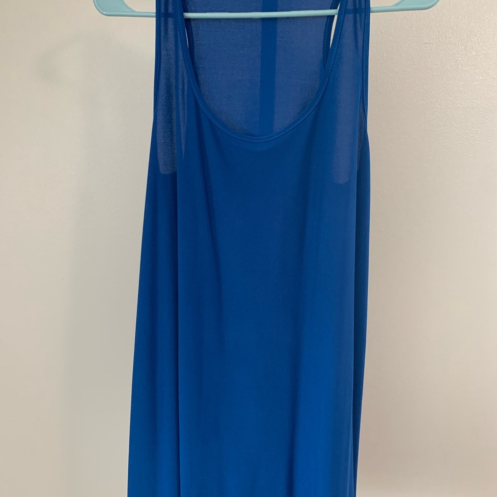 The Zig Zag Stripe Blue Tank Top with Relaxed Fit - Picture 4 of 16